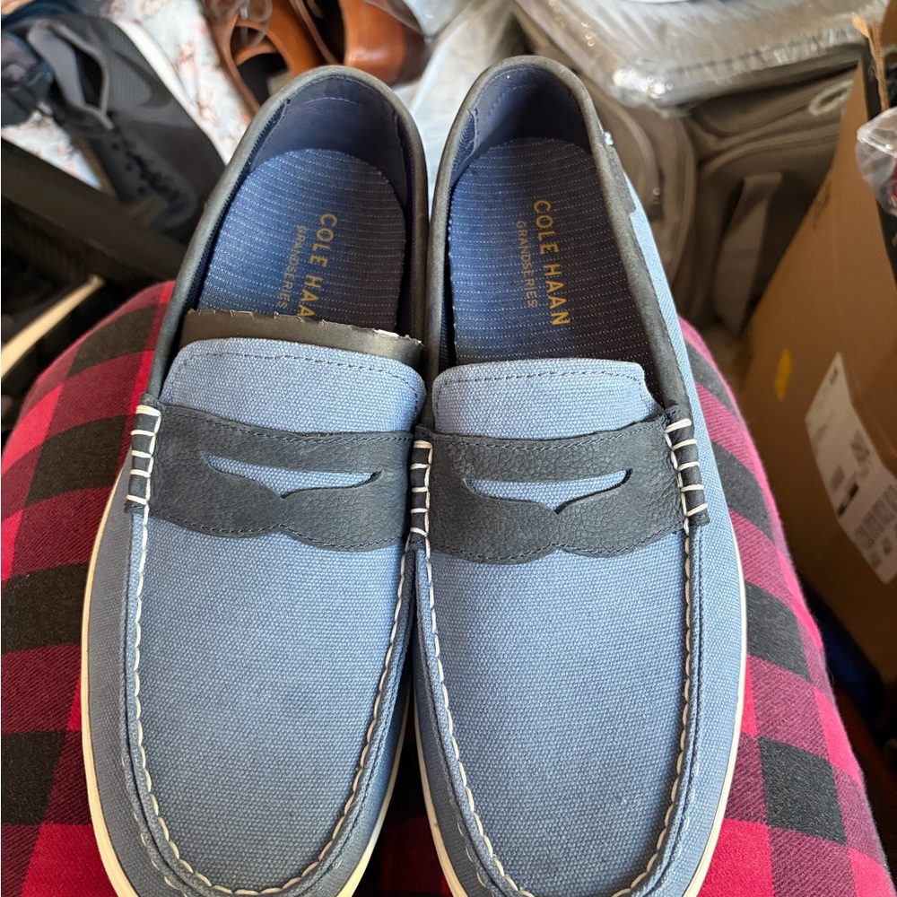 Cole Haan Men's Denim Blue Slip-On Loafers